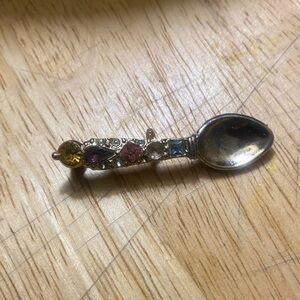 Elegant Silver and Gemstone Brooch
